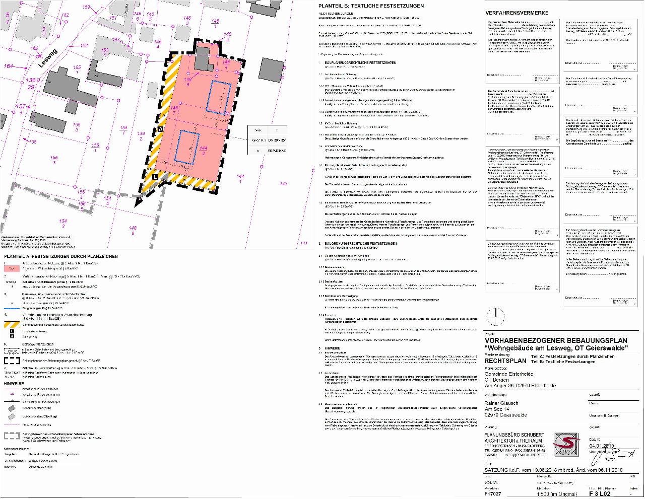 Vorhabenbezogener Bebauungsplan "Wohngebäude Am Lesweg, OT Geierswalde ...