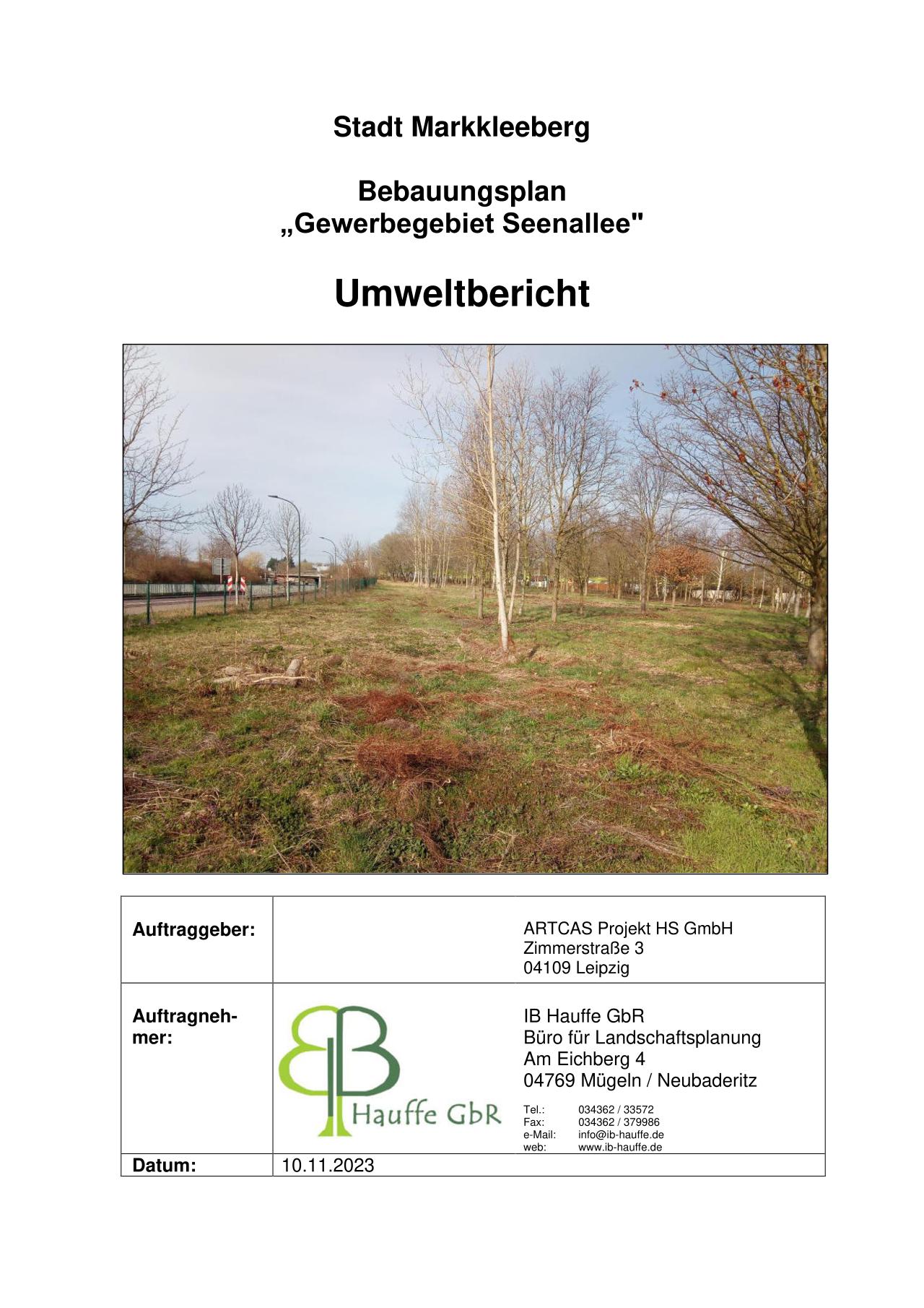Vorschau Dokument: Umweltbericht - download Dokument