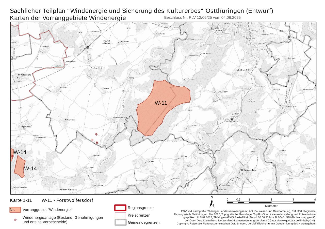 Vorschau Dokument: Karte 1-11 W-11 - Forstwolfersdorf - download Dokument