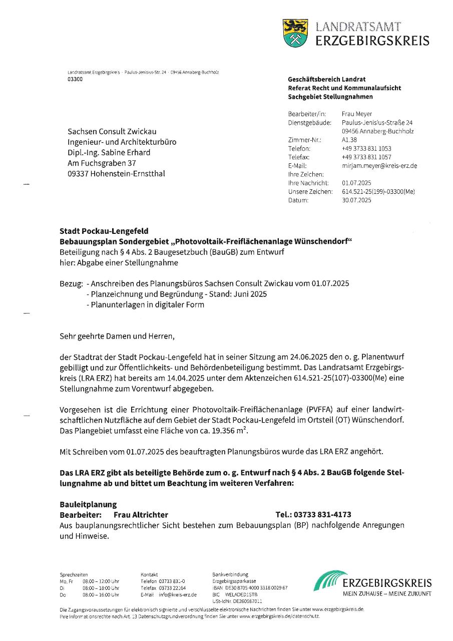 Vorschau Dokument: Umweltbezogene und sonstige Stellungnahmen zum Entwurf - download Dokument